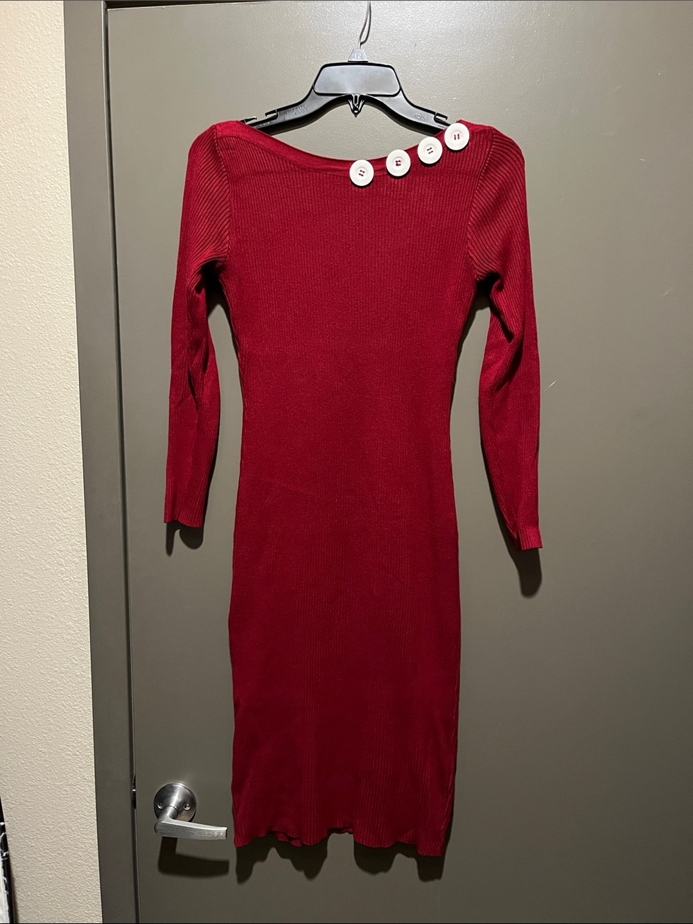 Burgundy Winter long-sleeve Dress